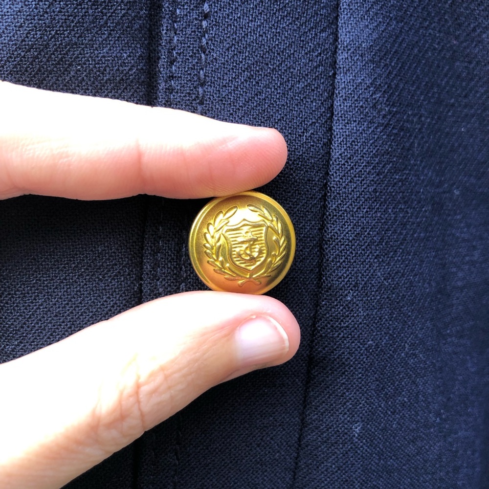 J. Crew Sailor Pants Size 10 Navy Wool Gold Buttons Cropped Kate Middleton F4448 - Picture 7 of 15